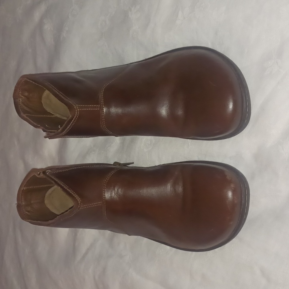 BIRKENSTOCK Ankle Booties • Leather, Brown, Women's 8, Men's 6, EU Size 39 • A-4